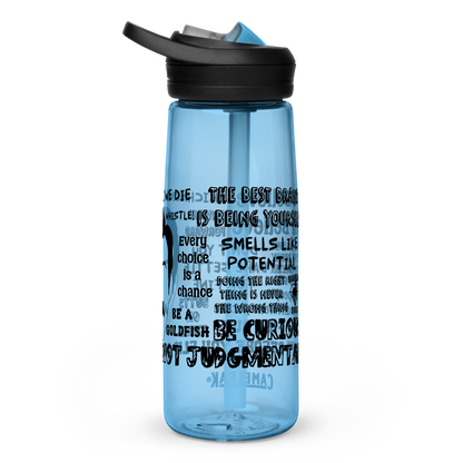 Lasso Quotes Water Bottle - Black Text