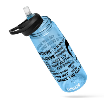 Lasso Quotes Water Bottle - Black Text