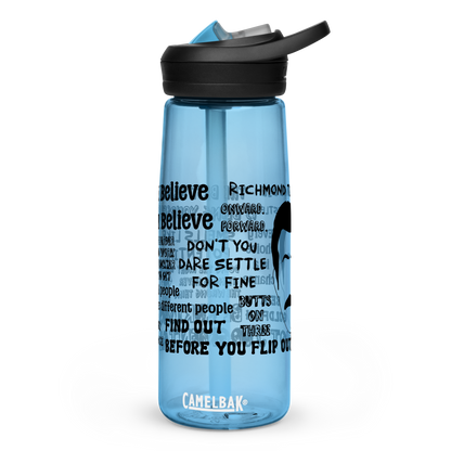 Lasso Quotes Water Bottle - Black Text