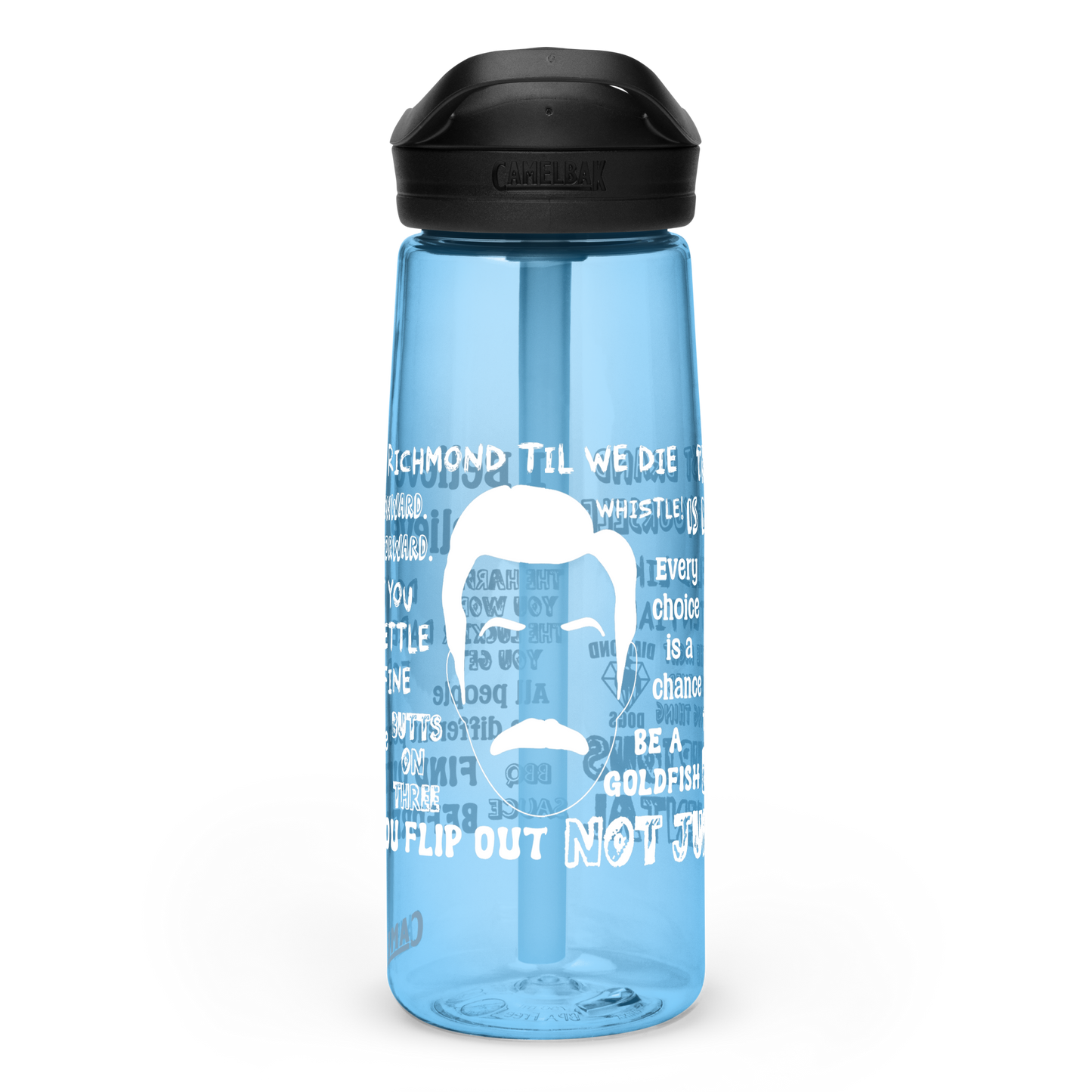 Lasso Quotes Water Bottle - White Text