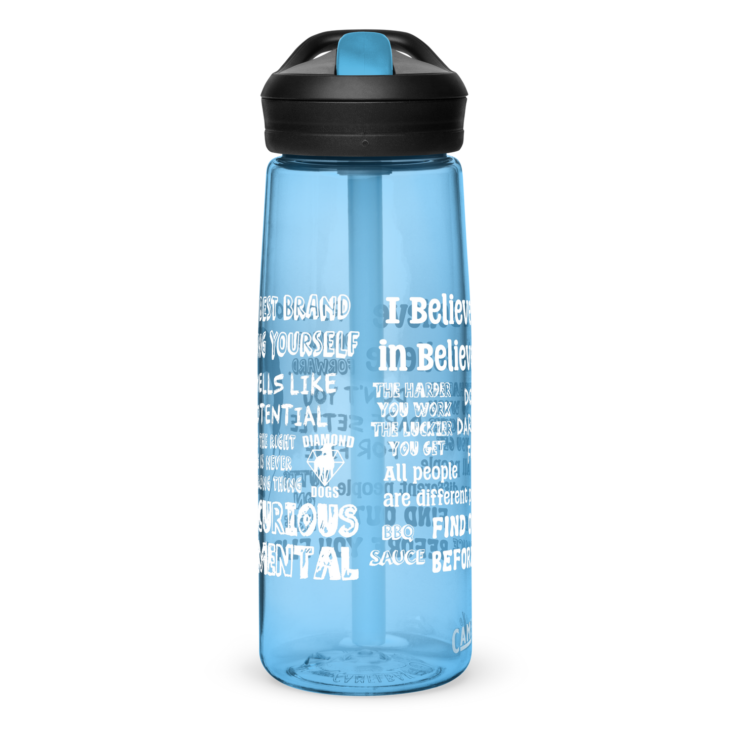 Lasso Quotes Water Bottle - White Text