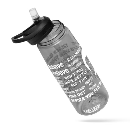 Lasso Quotes Water Bottle - White Text