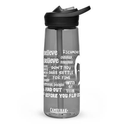 Lasso Quotes Water Bottle - White Text