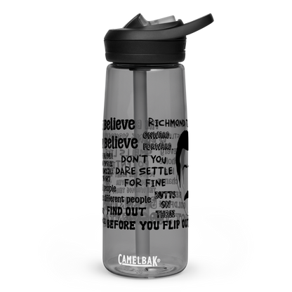 Lasso Quotes Water Bottle - Black Text