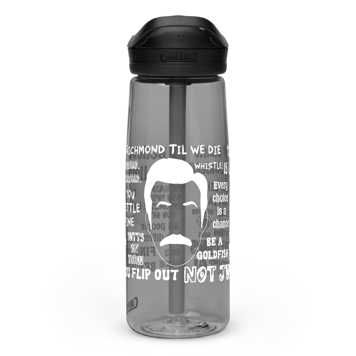 Lasso Quotes Water Bottle - White Text