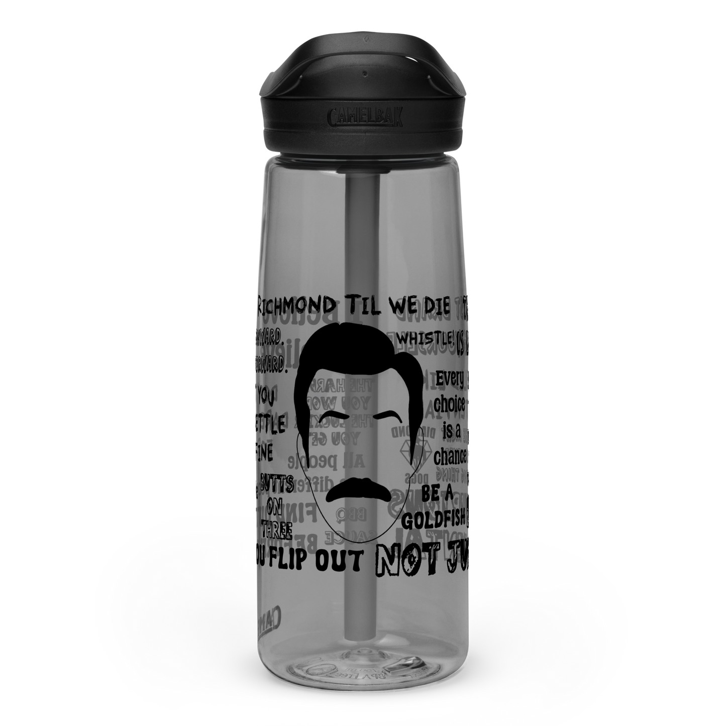 Lasso Quotes Water Bottle - Black Text