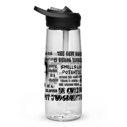 Lasso Quotes Water Bottle - Black Text