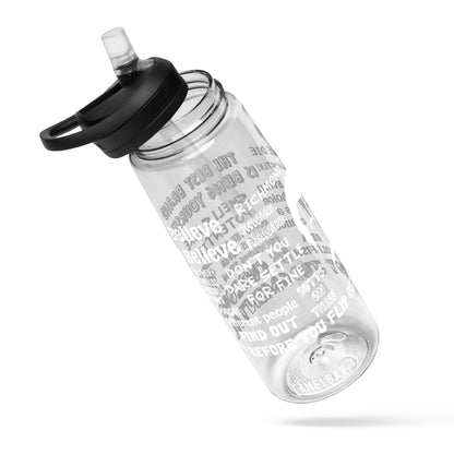 Lasso Quotes Water Bottle - White Text