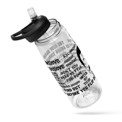 Lasso Quotes Water Bottle - Black Text