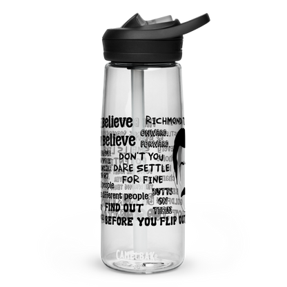 Lasso Quotes Water Bottle - Black Text