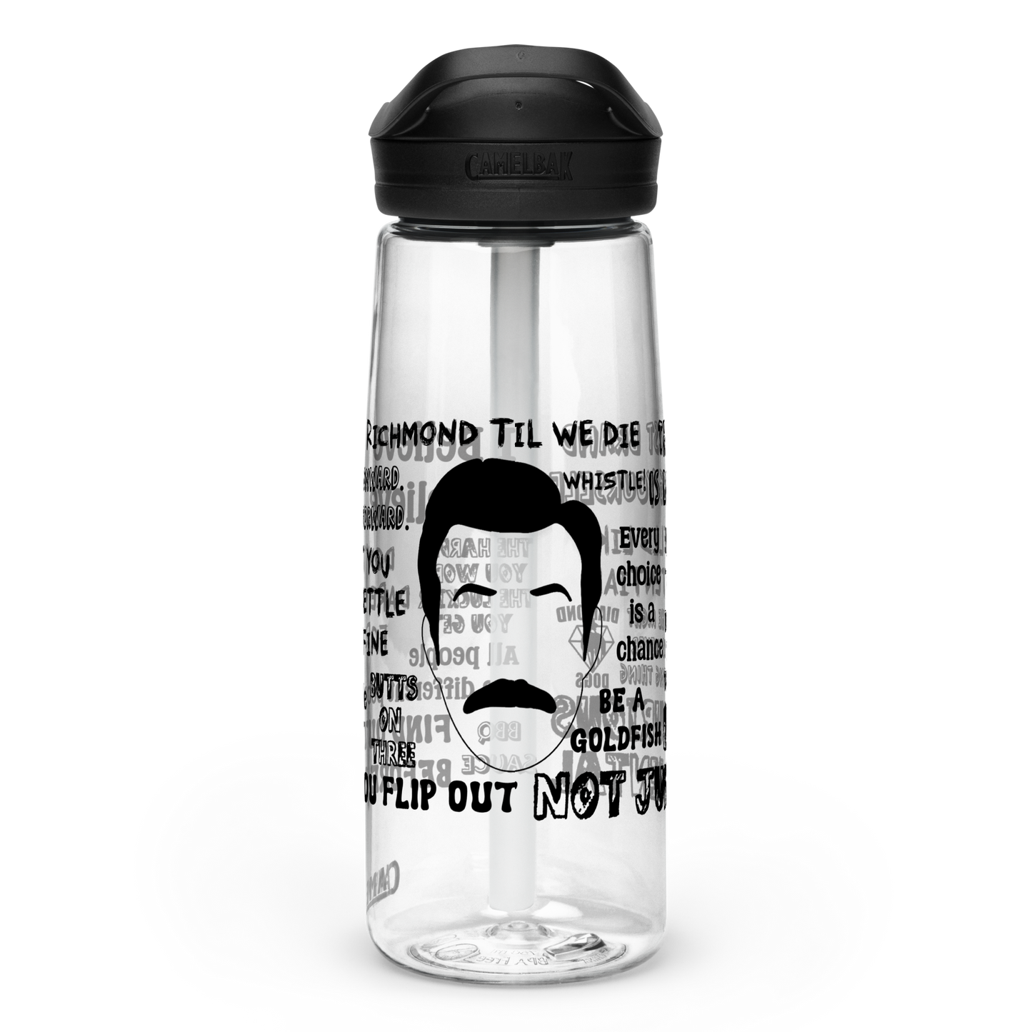 Lasso Quotes Water Bottle - Black Text