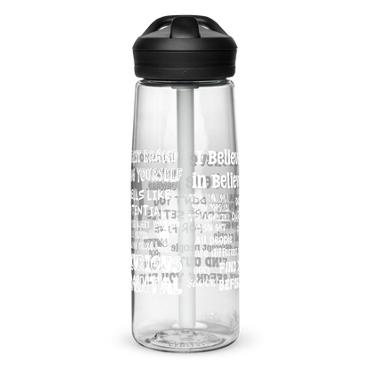 Lasso Quotes Water Bottle - White Text