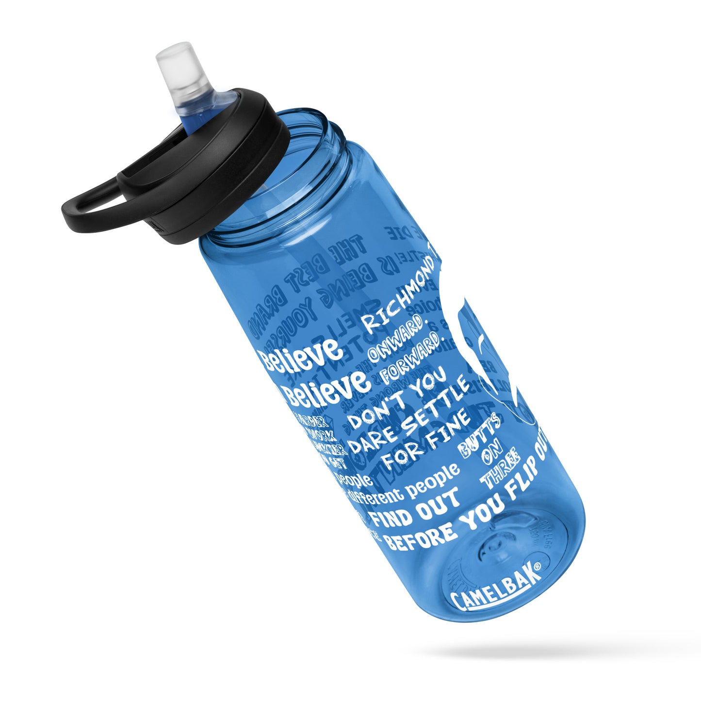 Lasso Quotes Water Bottle - White Text