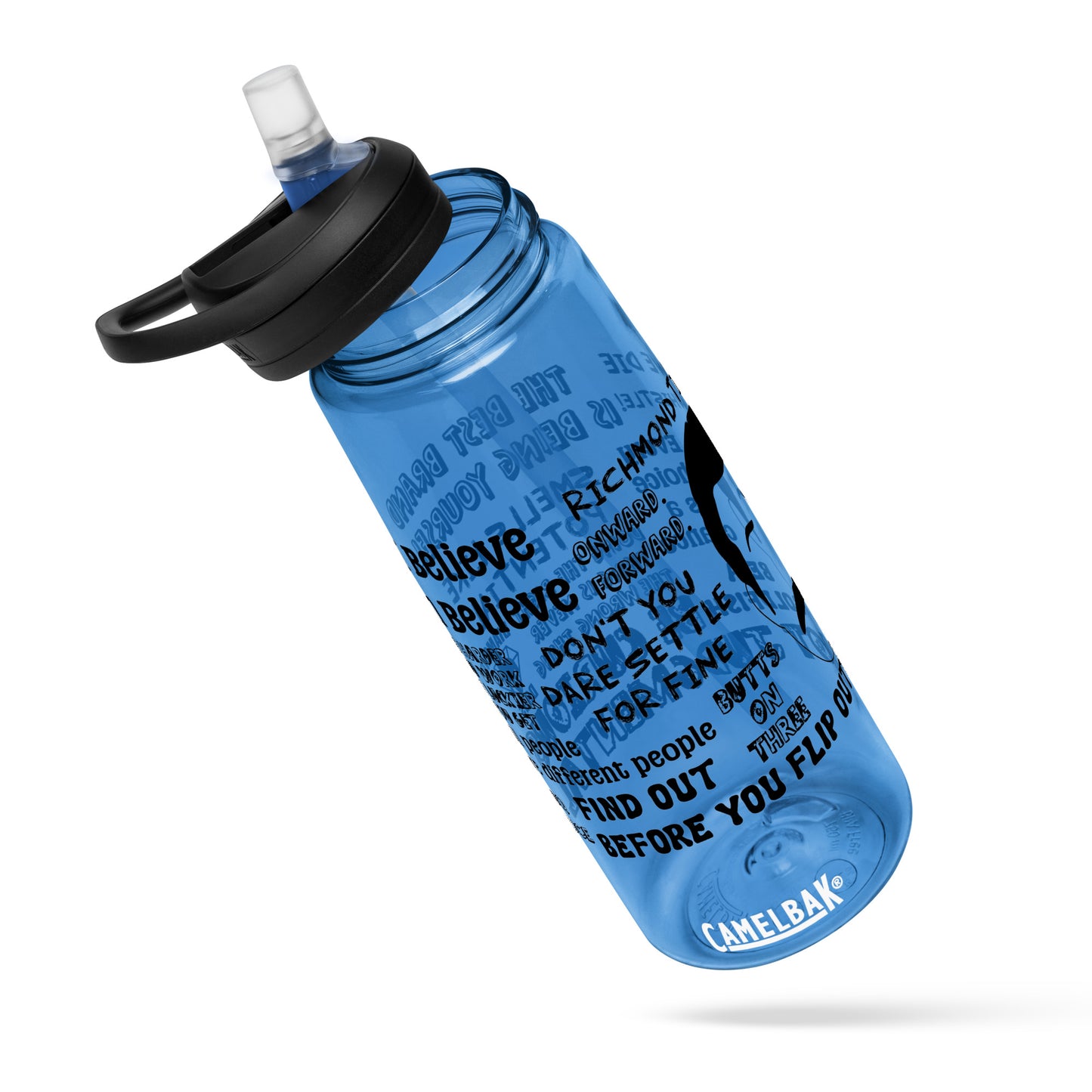 Lasso Quotes Water Bottle - Black Text