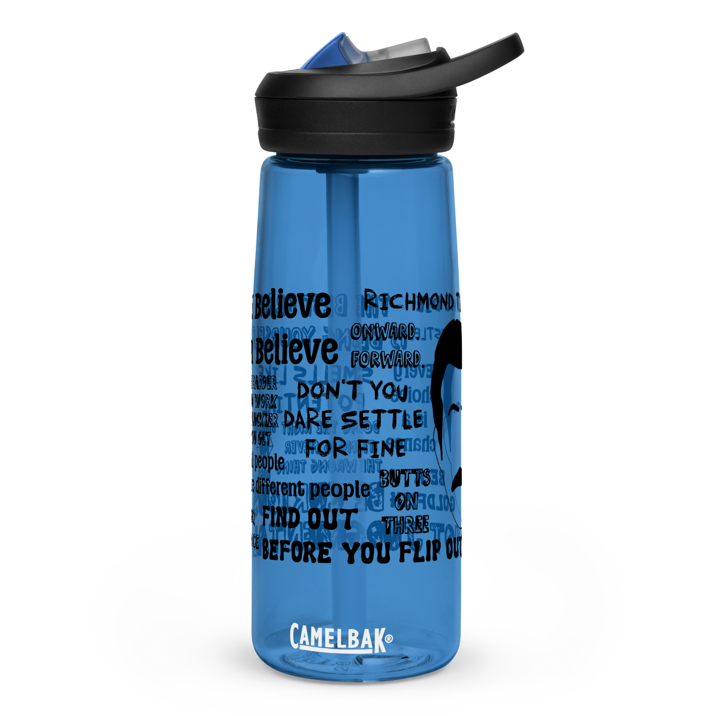 Lasso Quotes Water Bottle - Black Text