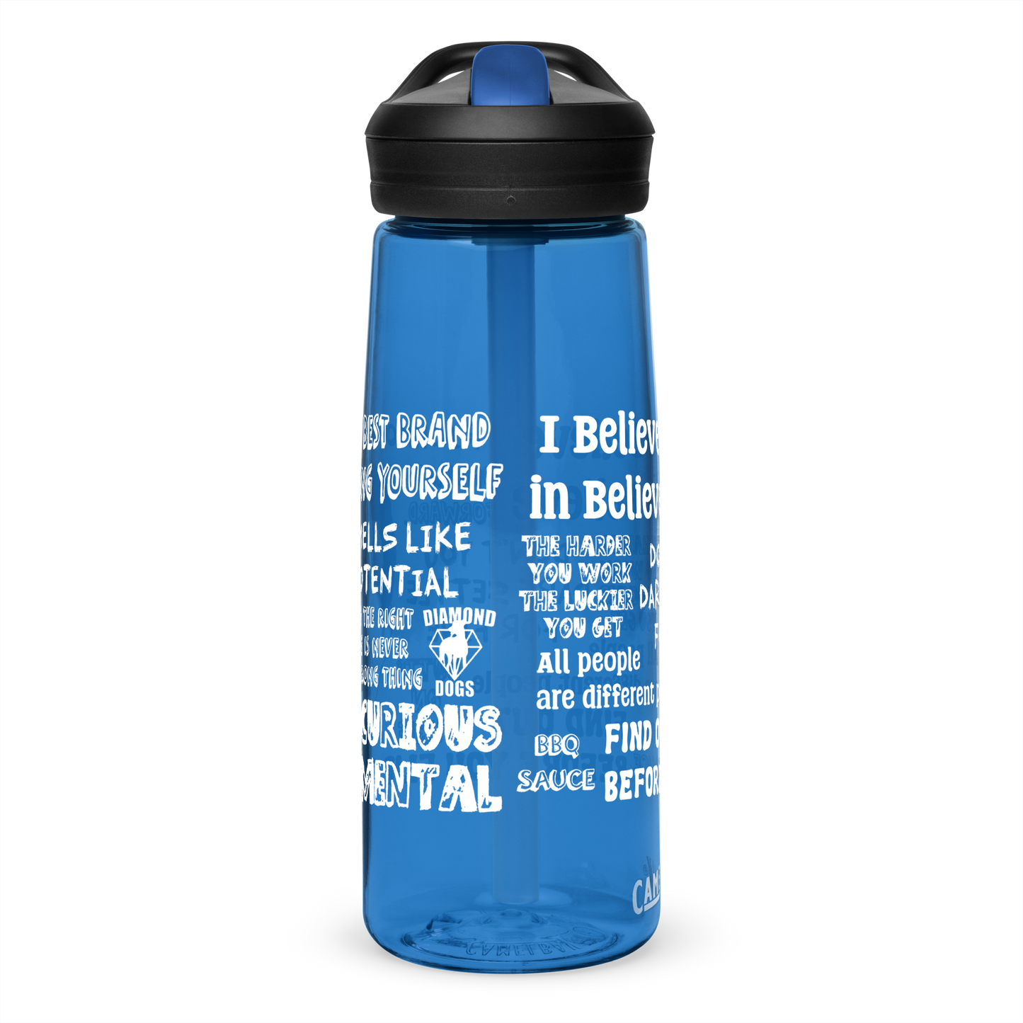 Lasso Quotes Water Bottle - White Text