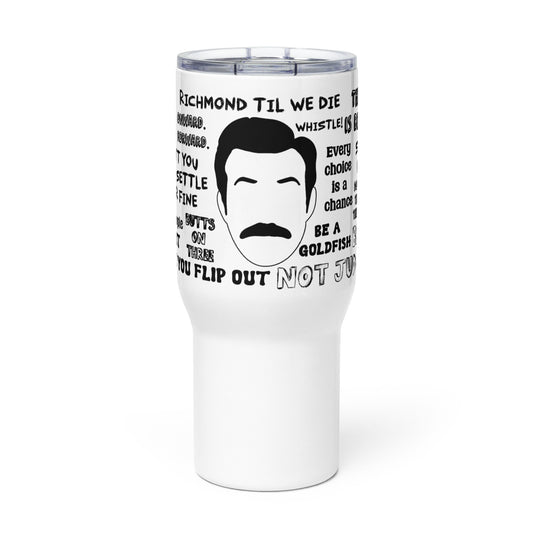 Lasso Quotes Travel mug with a handle